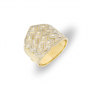 Yellow Gold Diamond Cuff Bangle 15.00ct TDW